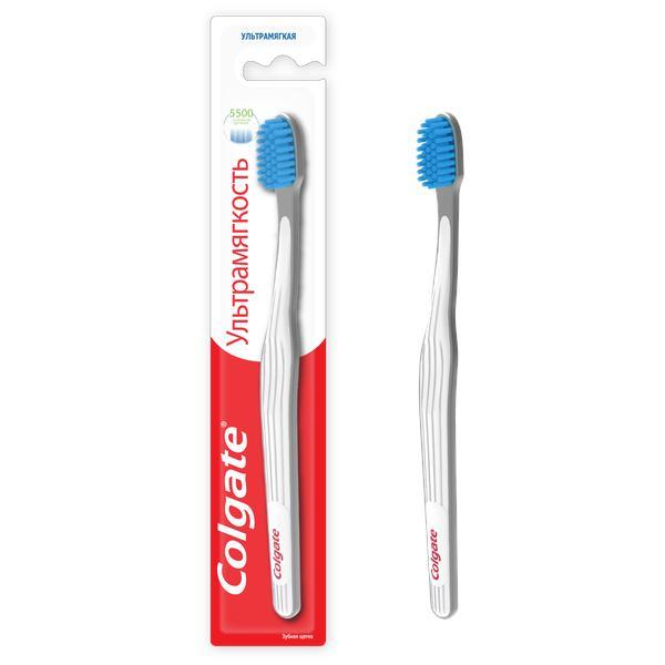 Зубная щетка ультрамягкая черная для эффективной чистки зубов, Colgate Ультрамягкость, 20 гр., блистер