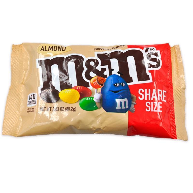 Драже M&M's Almond миндаль шоколадное 80 гр., флоу-пак