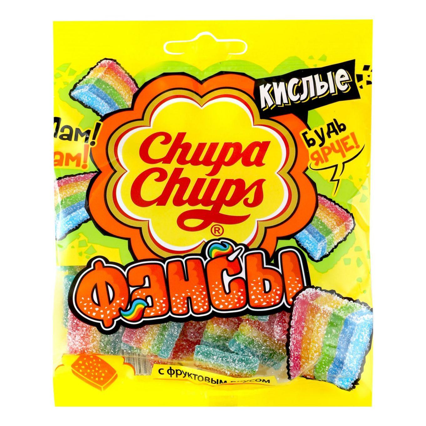 Мармелад жевательный Chupa Chups кислые фансы 70 гр., флоу-пак