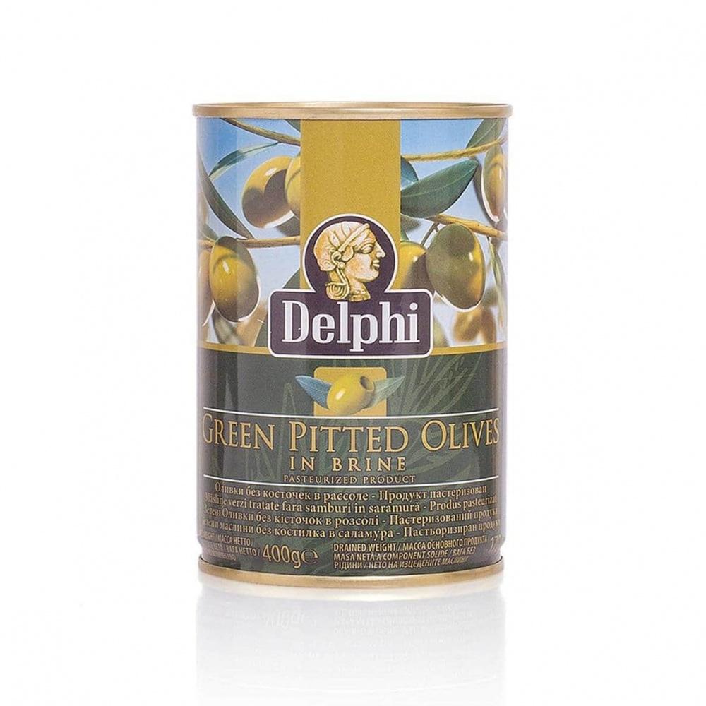 Оливки Delphi Superior 261-290 без косточки 400 гр., ж/б