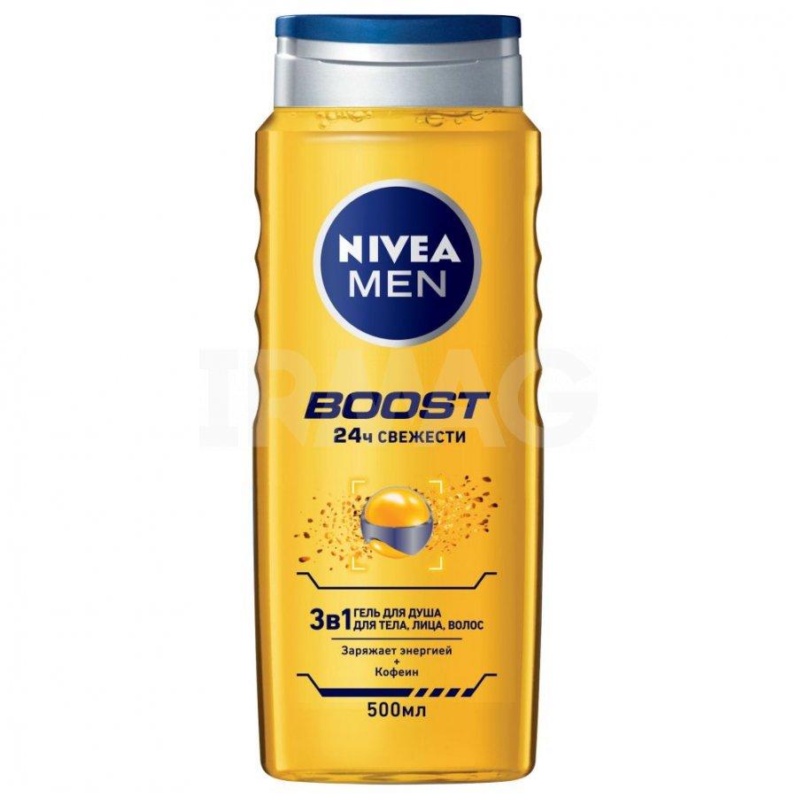 Гель для душа Nivea Men Boost 3в1 Nivea 500 мл., ПЭТ