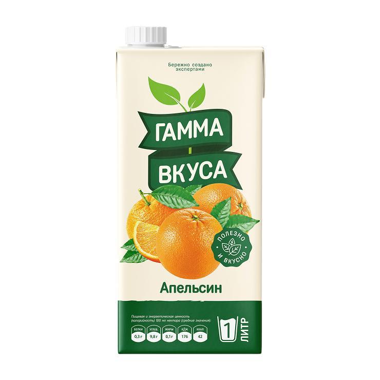 Нектар Гамма вкуса апельсиновый 1 л., тетра-пак