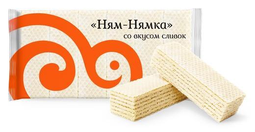Вафли Сладонеж Ням-Нямка со сливочной начинкой 200 гр., флоу-пак