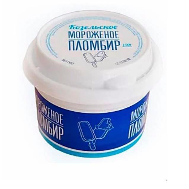 Мороженое пломбир Козельское Мороженое пломбир 15%, 150 гр., ПЭТ