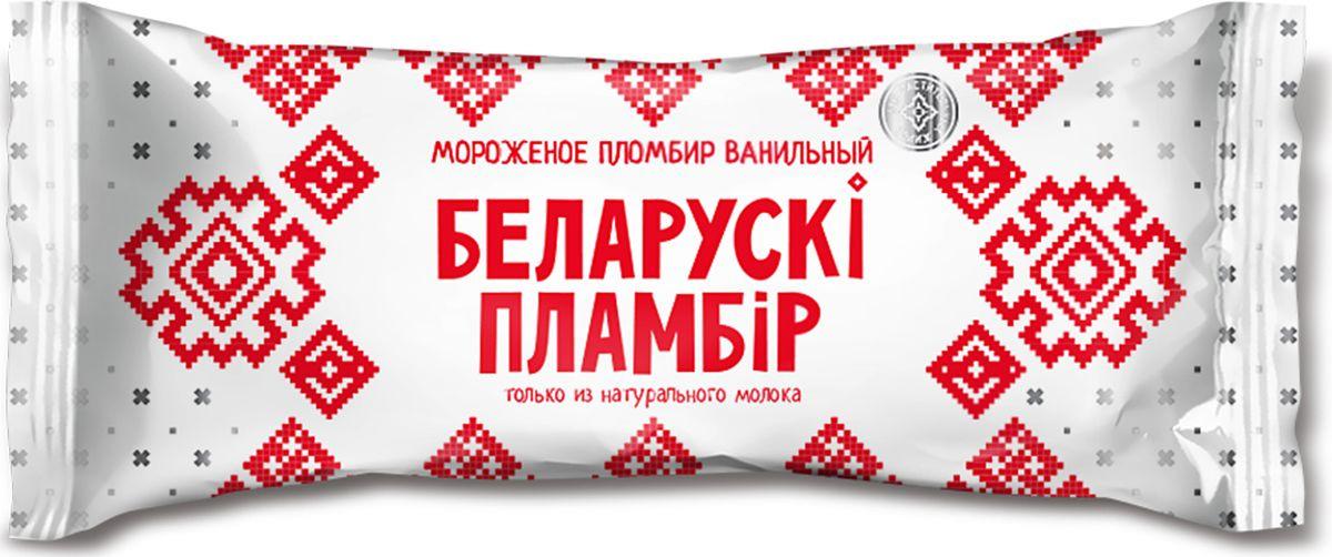 Мороженое Белорусский Пломбир со вкусом ванили эскимо 80 гр., флоу-пак