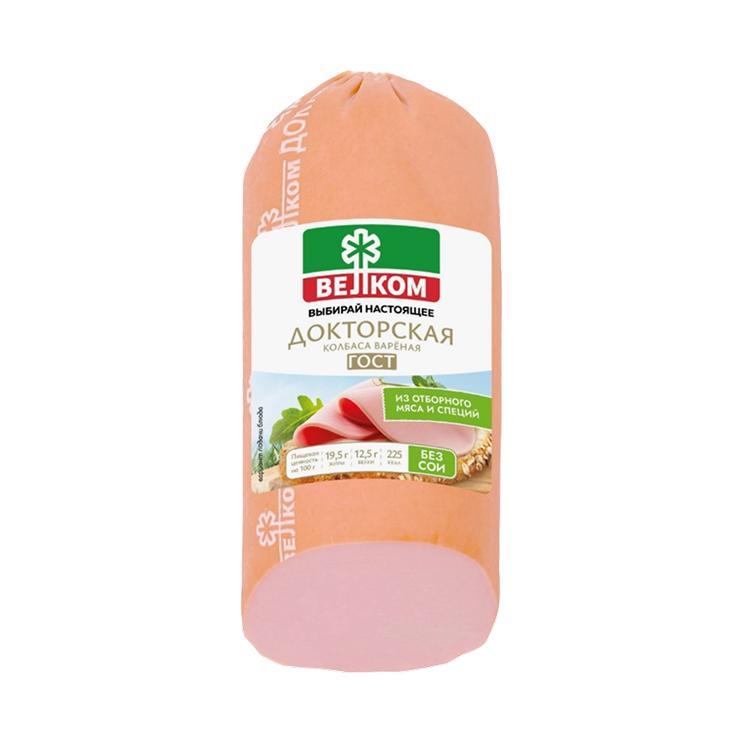 Колбаса Велком Докторская вареная 400 гр., полиамид