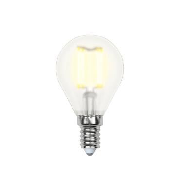 Лампа светодиодная, форма шар, матовая, серия Sky, теплый белый свет, Uniel LED-G45-6W/WW/E14/FR PLS02WH, 39 гр., картонная коробка
