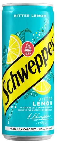 Напиток сильногазированный Schweppes Bitter Lemon безалкогольный Польша 330 мл., ж/б