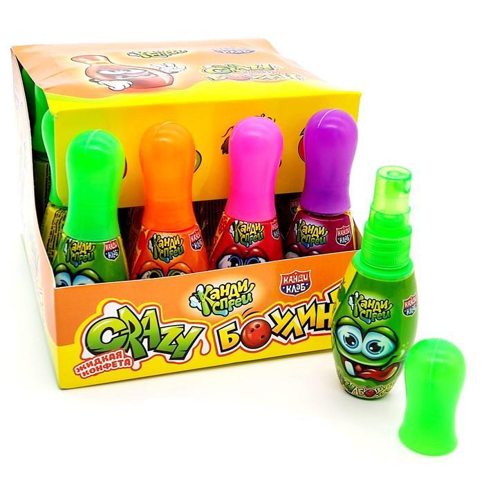 Конфета жидкая Канди Клаб Crazy Боулинг ассорти 23 мл., пластик