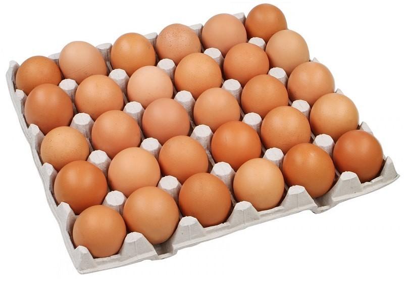 Яйцо куриное Соломон столовое С1 коричн./белое, 30 шт., термопленка