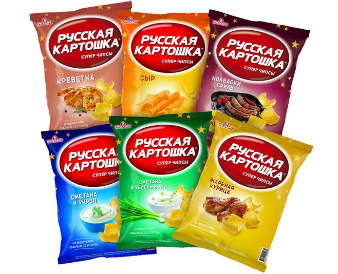 Чипсы Русская картошка ассорти 50 гр., флоу-пак