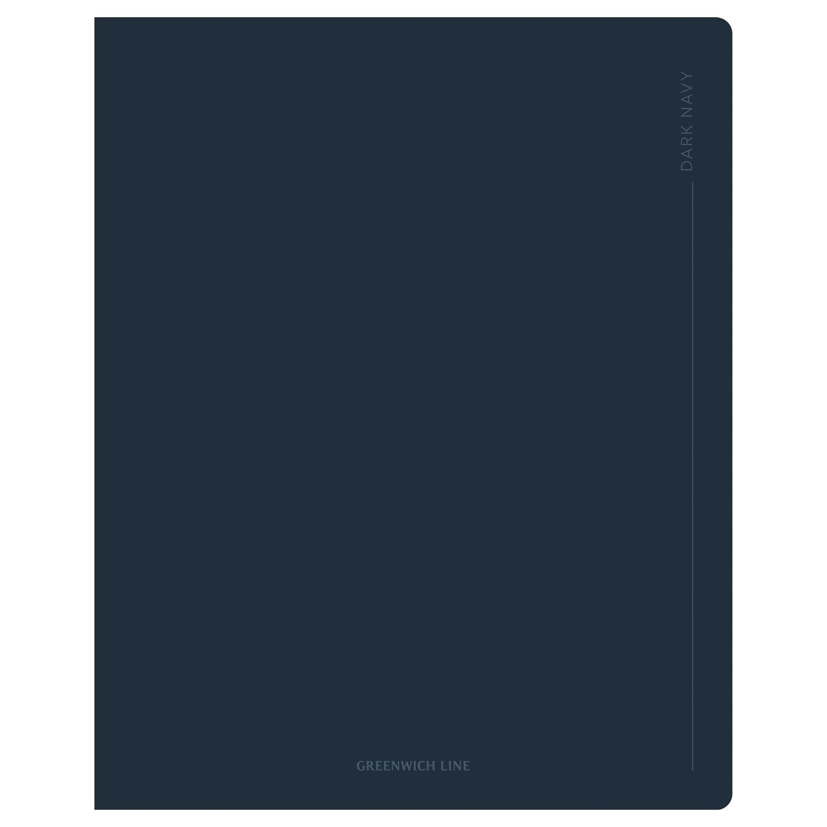 Тетрадь 48л., А5, линия Greenwich Line Dark navy,cофт-тач, выб. лак, 70г/м2