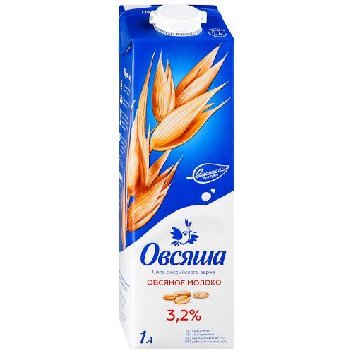 Напиток овсяный, обогащеный витаминами и минеральными веществами 3,2% Овсяша, 1 л., тетра-пак