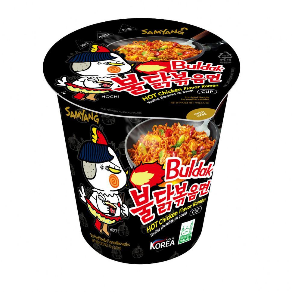 Лапша быстрого приготовления Samyang Hot Chicken Cup Ramen 70 гр., картон