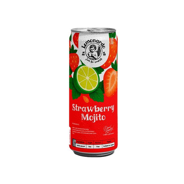 Напиток газированный Lemonardo Strawberry Mojito клубничный мохито без сахара 330 мл., ж/б
