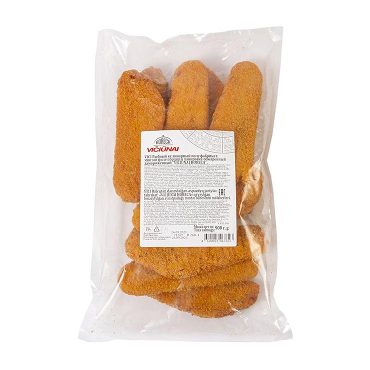 Минтай филе Vici HORECA порции в панировке обжаренный 900 гр., пакет