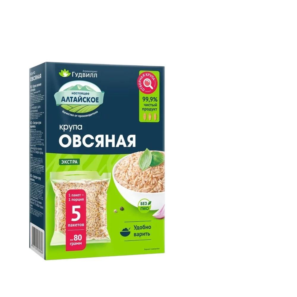 Крупа Гудвилл овсяная экстра 5 пак., 400 гр., картон