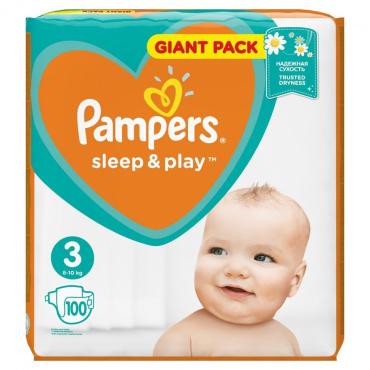 Подгузники Pampers Sleep & Play 6-10 кг размер 3