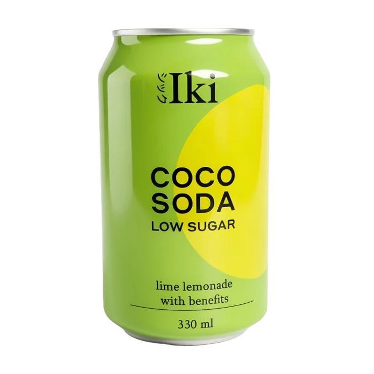 Напиток газированный Iki coco soda на основе кокосовой воды с лаймом 330 мл., ж/б