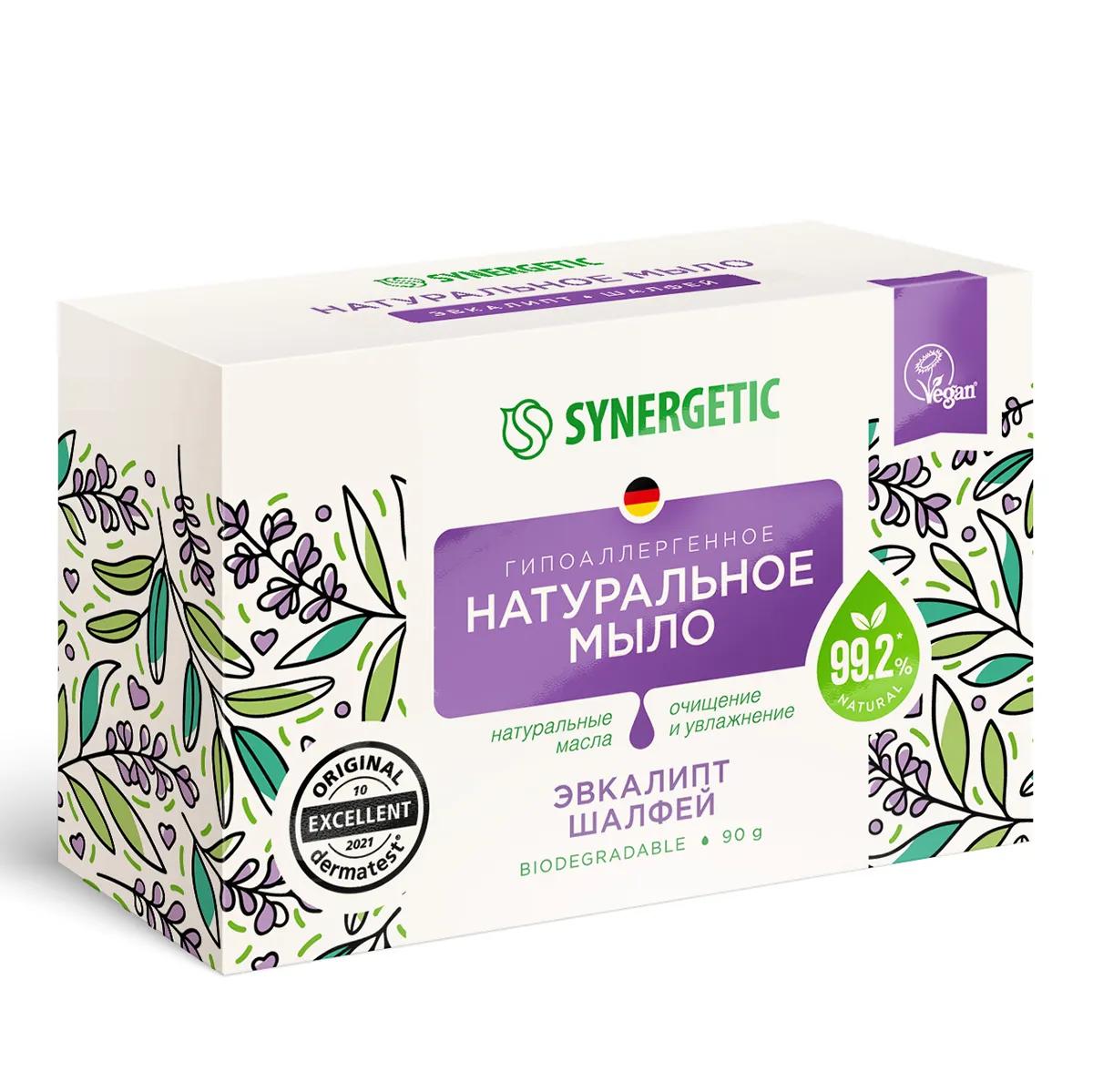 Мыло Synergetic Эвкалипт и шалфей Натуральное 90 гр., картон