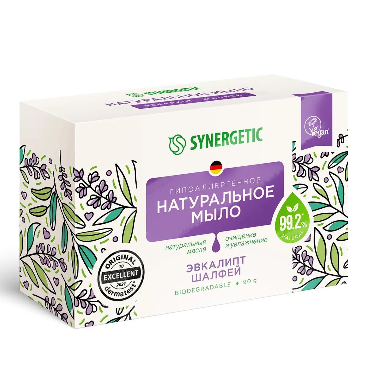 Мыло Synergetic Эвкалипт и шалфей натуральное 90 гр., картон