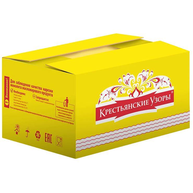 Масло Крестьянские узоры крестьянское сладко-сливочное несоленое 72,5 %, монолит 5 кг., картон