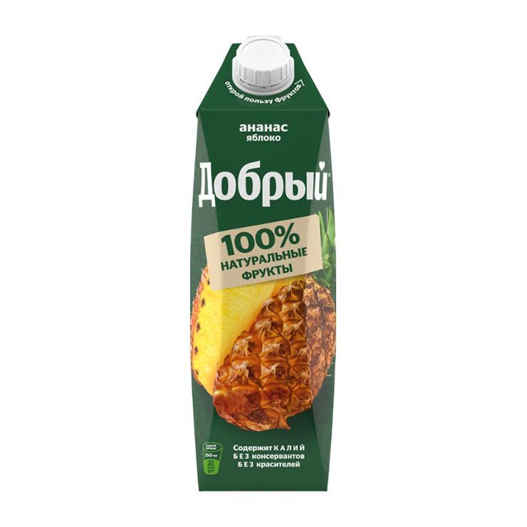 Нектар Добрый ананас яблоко 1 л., тетра-пак