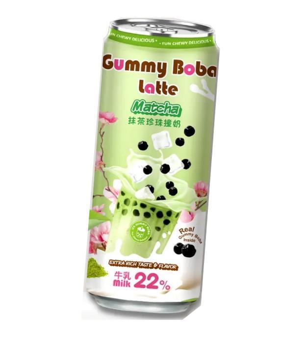 Чай холодный O's Bubble Gummy Boba Latte Latte matcha Тайвань 470 мл., ж/б