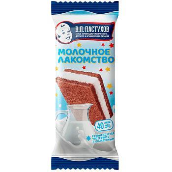 Десерт В.П.Пастухов молочный с шоколадным бисквитом Молочное лакомство 40 гр., флоу-пак