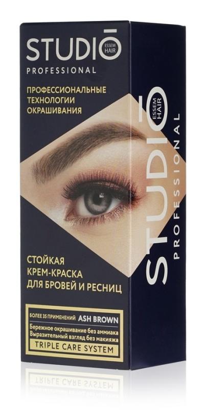 Краска для бровей и ресниц Studio Professional тон 6 пепельно коричневая 80 мл., картон