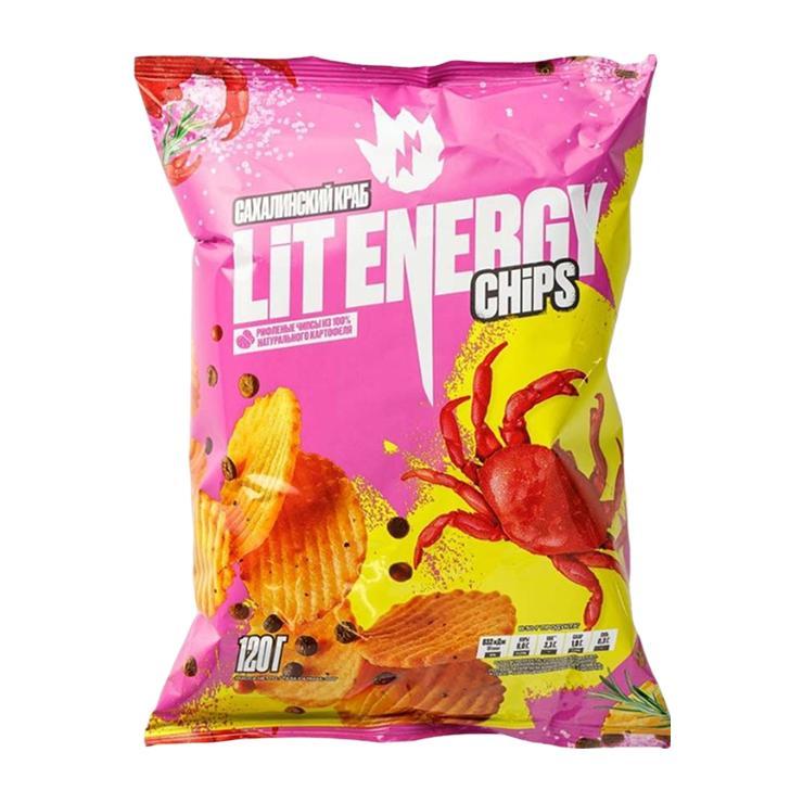 Чипсы LIT ENERGY сахалинский краб 120 гр., флоу-пак