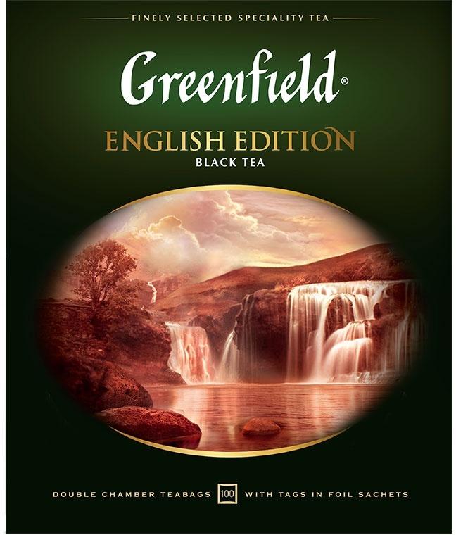 Чай Greenfield черный English Edition 100 пакетиков 200 гр., картон