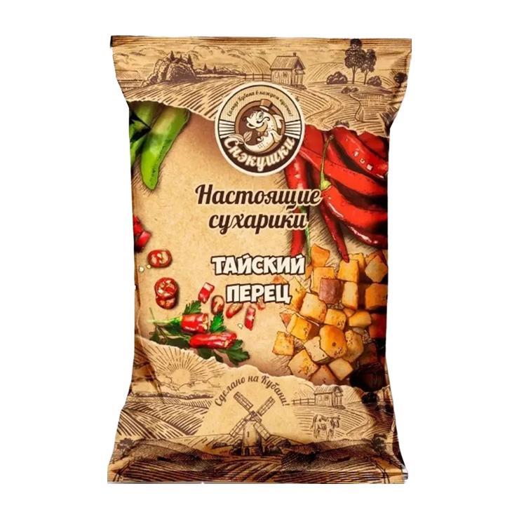 Сухарики пшеничные Снэкушки перец тайский 80 гр., флоу-пак