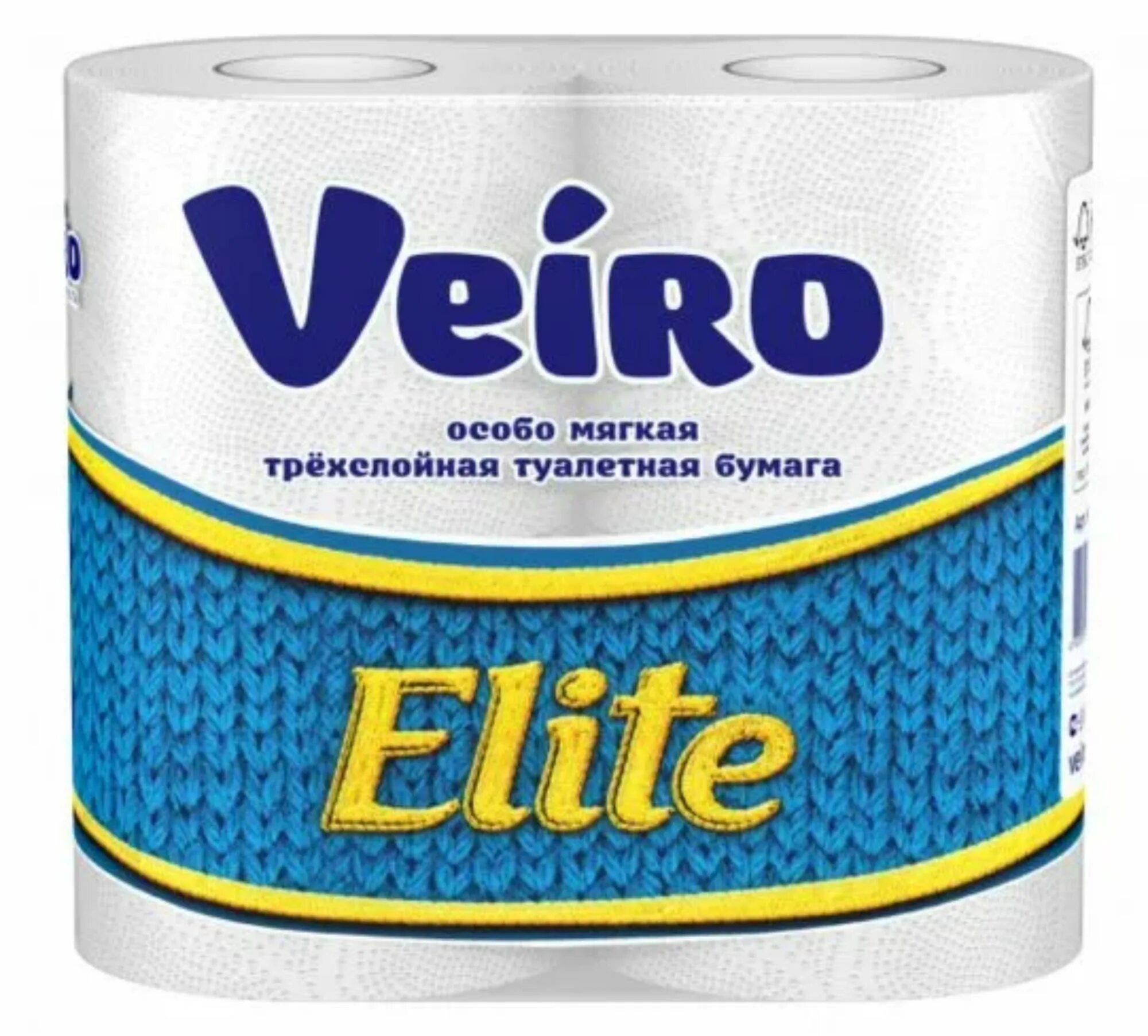 Туалетная бумага Veiro Elite Extra белая 4х-сл.8шт LIMITED EDITION, флоу-пак