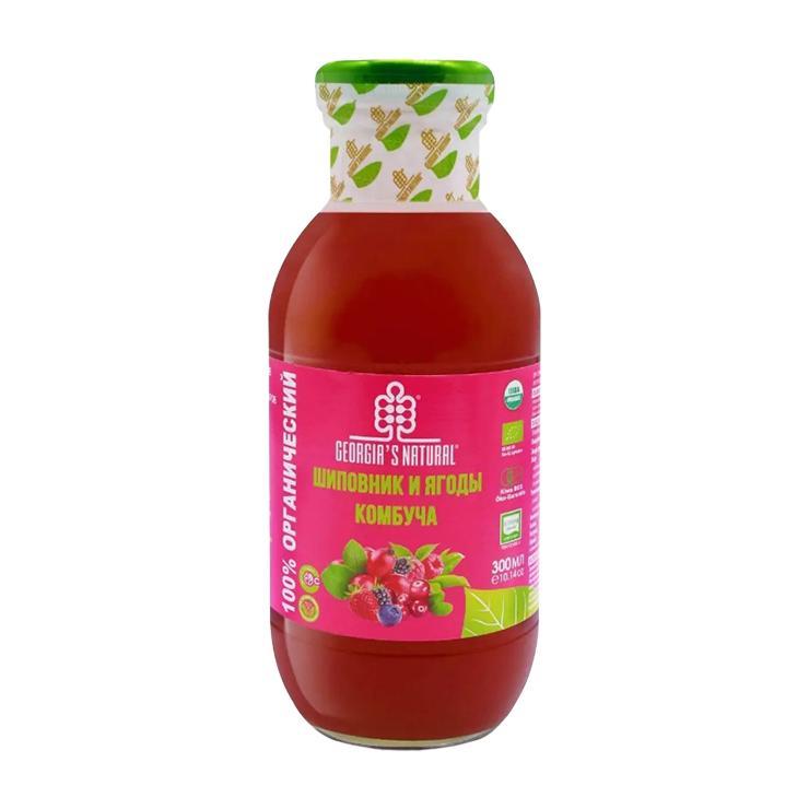 Комбуча Georgia's Natural organic шиповник гранат 300 мл., стекло