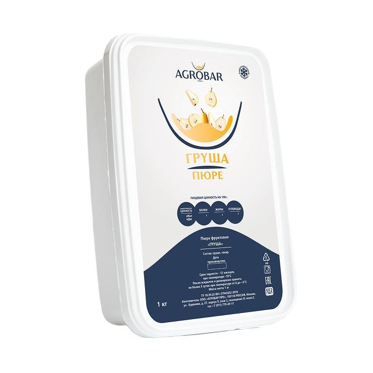 Пюре AGROBAR груша 1 кг., пластиковая упаковка