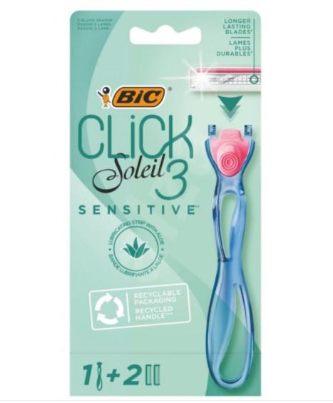 Станок Bic Soleil Click Sensitive бритвенный с 3 лезвиями + 2 кассеты, блистер