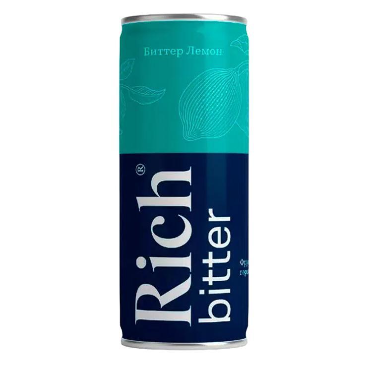 Напиток газированный Rich bitter Lemon лимон 330 мл., ж/б
