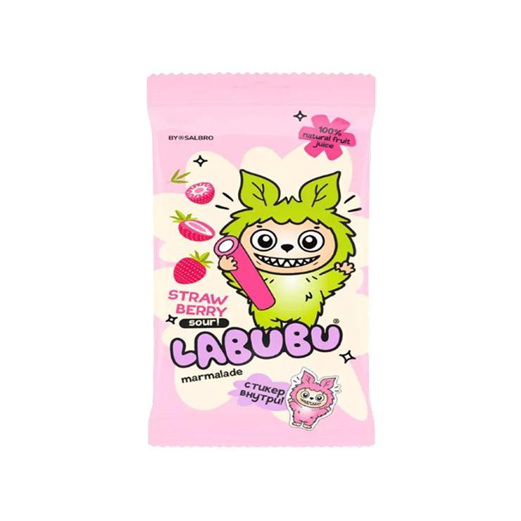 Мармелад жевательный Chi-wa-wa Labubu Tray клубника кислый карандаш 75 гр., флоу-пак