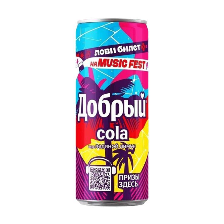 Напиток газированный Добрый Cola Ледяной лимон 330 мл., ж/б