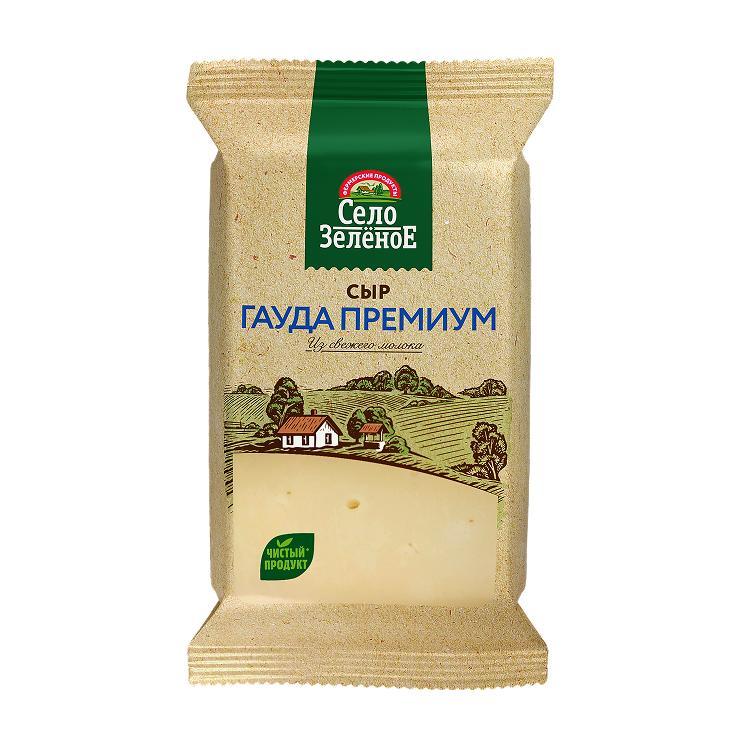 Сыр Село Зелёное Гауда Премиум 40% 200 гр., флоу-пак