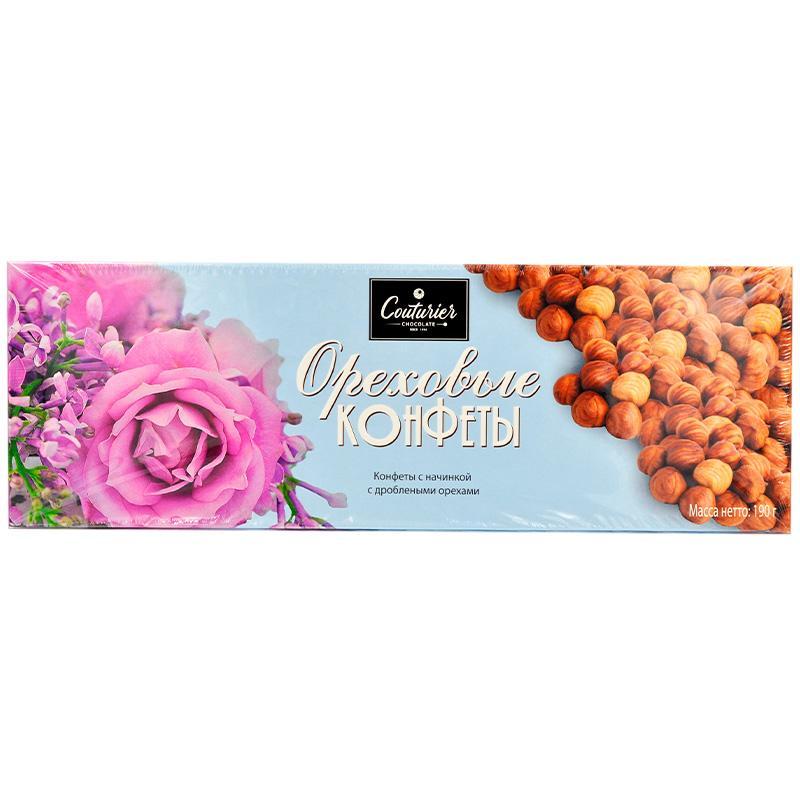 Конфеты Couturier Розы с сиренью ореховые, 190 гр., картон