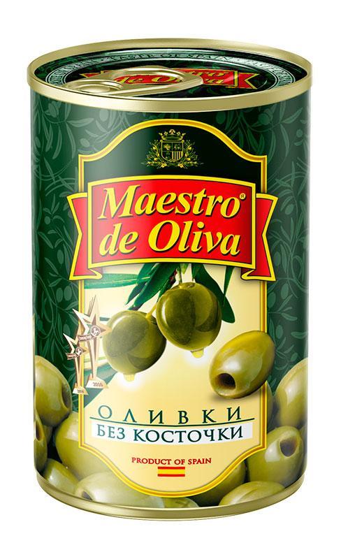 Оливки Maestro De Oliva без косточки, 300 гр., ж/б