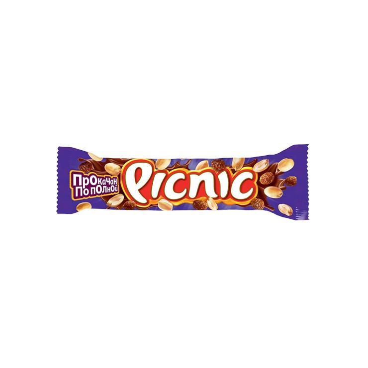 Батончик Picnic с арахисом и изюмом 38 гр., флоу-пак