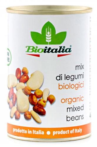 Смесь Bioitalia бобов консервирнная, 400 гр, ж/б