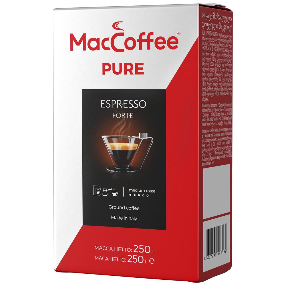 Кофе MacCoffee URE Espresso Forte жареный молотый натуральный, 250 гр., пакет