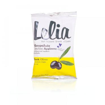 Оливки Lelia черные натуральные в оливковом масле, 275 гр., флоу-пак