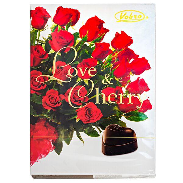 Конфеты Vobro шоколадные Love & Cherry Вишня в ликере 198 гр., картон