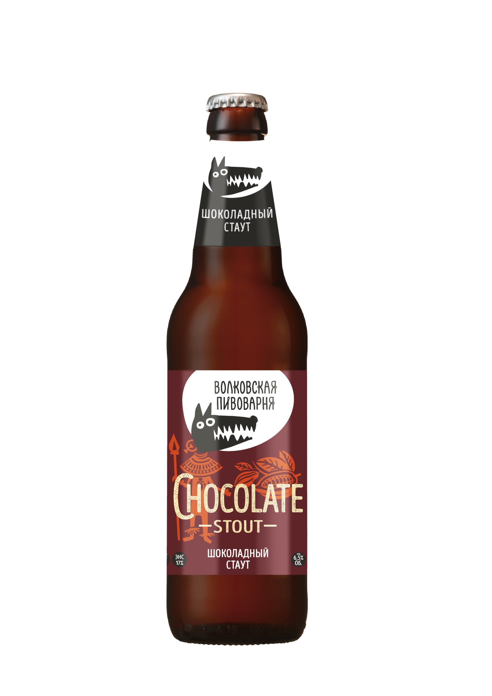 Пиво Crazy Brew Chocolate Stout нефильтрованное 500 мл., стекло