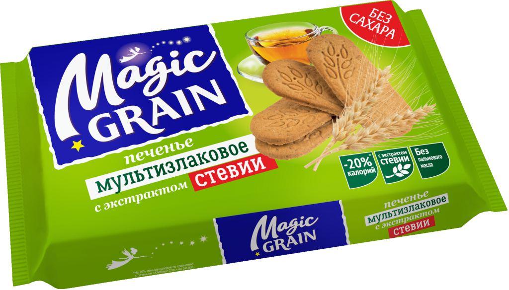 Печенье Мультизлаковое с экстрактом стевии, Magic Grain, 150 гр., флоу-пак